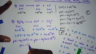 Cálculo de pH e pOH de ácidos e bases fortes