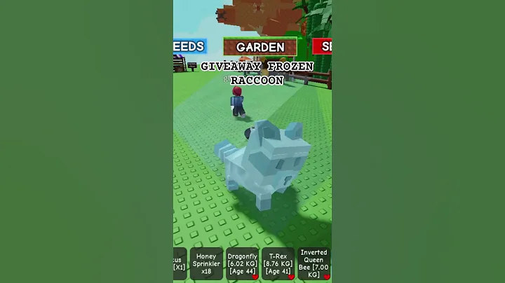 Giveaway raccoon #growagarden #roblox #shorts #giveaway