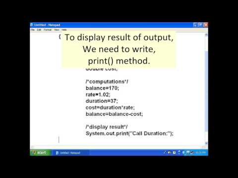 Simpal Java Program using Notepad - Lesson-7  Std-12