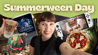 SUMMERWEEN VLOG 🎃🍉 cozy gaming & spooky snacks (low-spend + community-based ✨)
