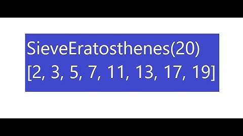 Sieve of Eratosthenes -  Prime Number Generation Algorithm
