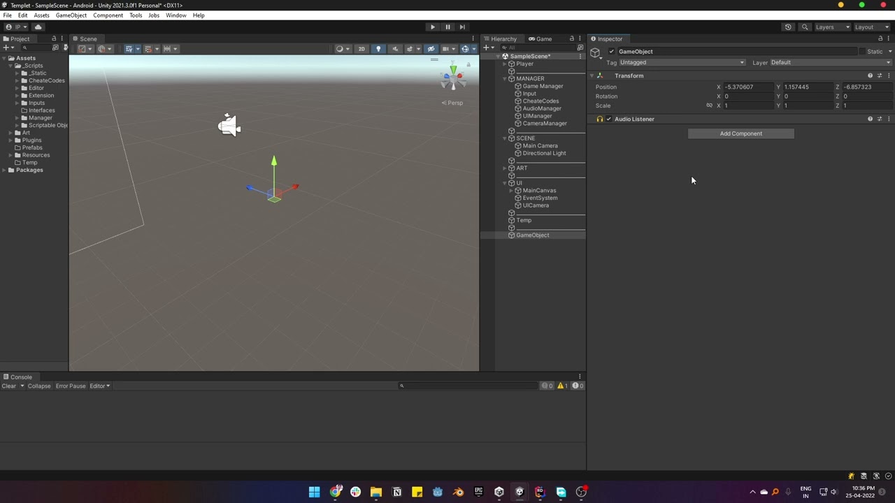 unity component : Audio listener