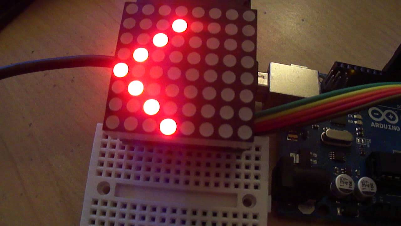 8X8 LED matrix with Arduino - YouTube