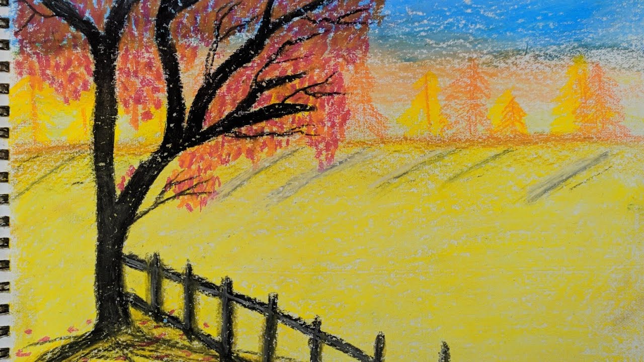 Easy Oil pastel painting for beginners YouTube