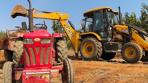 JCB 3dx Eco Excellence Backhoe Machine Loading Mud In Mahindra and Swaraj Tractors | Jcb Video