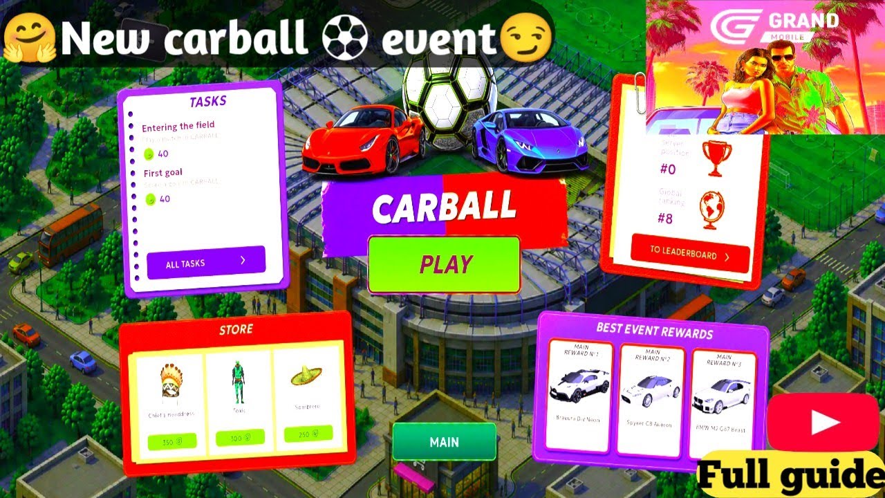 😱New carball ⚽event in grand mobile || full tutorial 👨‍🏫📓|| explained ...