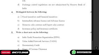 4  Distinguish：a Fiscal incentives and Financial incentivesb Intermediate advance license
