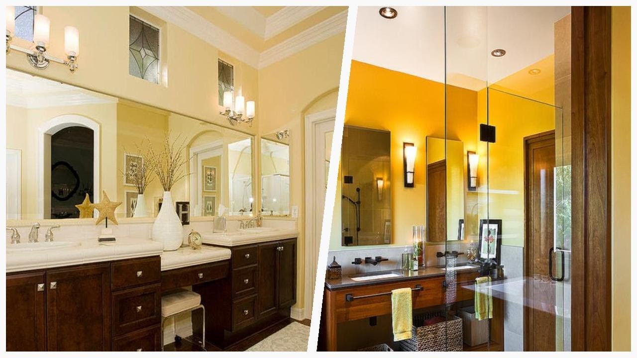 75 Bathroom With Yellow Walls Design Ideas You'll Love 🌈 - YouTube