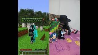Minecraft Doctor Plaga Sonic y muñecos Minecraft duo escuchando como comer un pollo Minecraft
