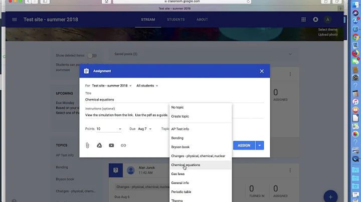 Google Classroom - creating an assignment tutorial