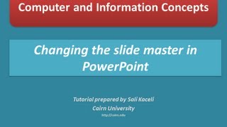 Changing the slide master in PowerPoint 2010