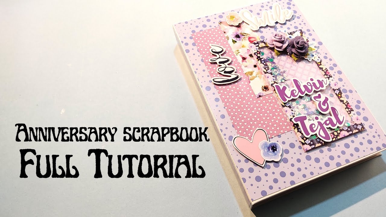 How to make Anniversary scrapbook for couple? A5 size big scrapbook. Full  tutorial. #scrapbooking 