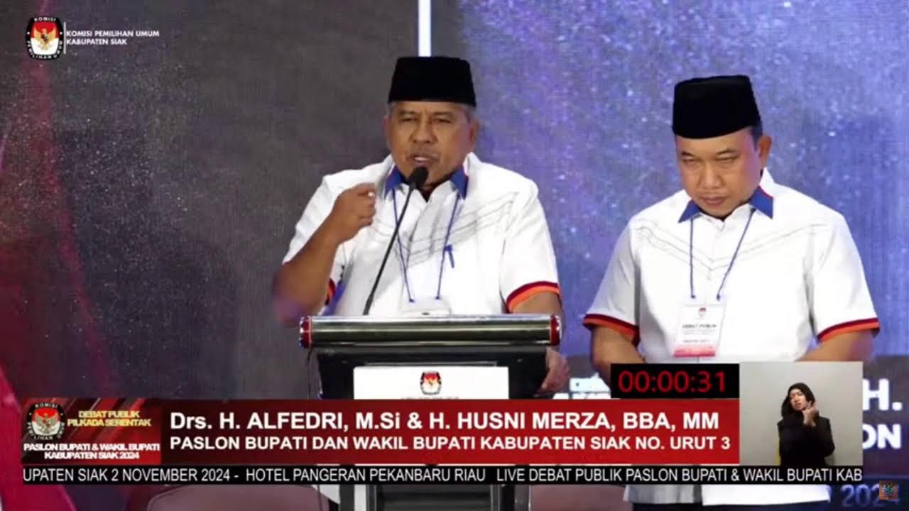 LIVE DEBAT PUBLIK CALON BUPATI & WAKIL BUPATI SIAK TAHUN 2024