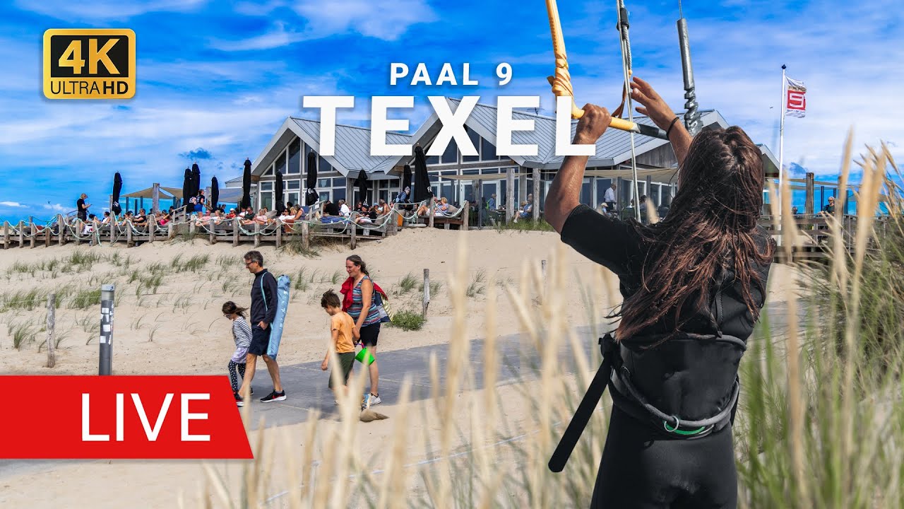 Live Webcam Texel: Paal 9 | Strand, Golven & Surfen (Livecam Strand, Wellen & Surfen)