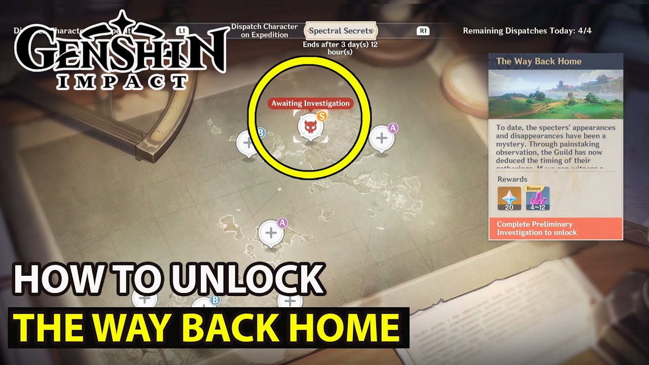 Genshin Impact - How To Unlock The Way Back Home (They're Everywhere Investigation Dispatch Event)