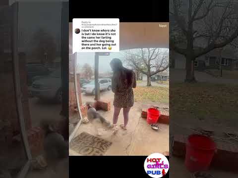 Hot Woman Farting Outside And Dog Sniffs It!