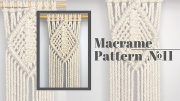 DIY Macrame Pattern: Macrame Diamond Pattern #11 / Fishbone Diamond / Whiteowlknot Patterns