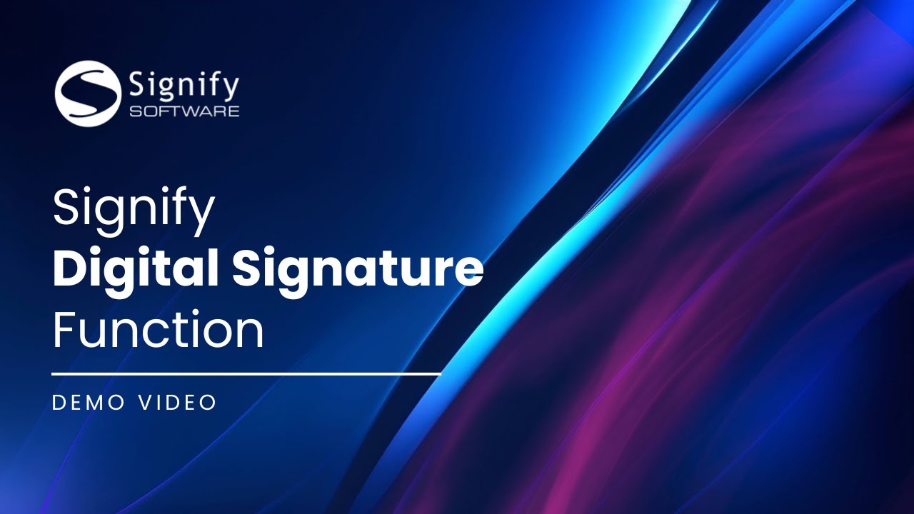 Signify Digital Signature Function - YouTube