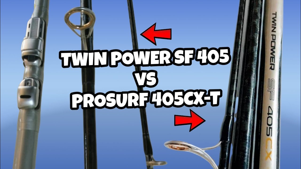 Joran shimano TWIN POWER SF 405 vs PROSURF 405CX-T - YouTube