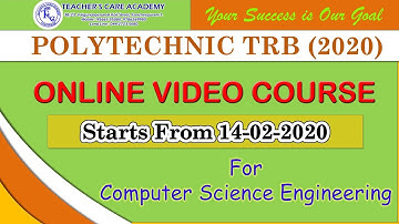 POLYTECHNIC TRB - 2020: COMPUTER SCIENCE ENGINEERING VIDEO COURSE AVAILABLE NOW !!!!