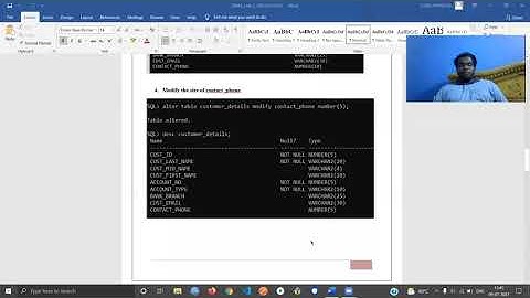 DBMS Lab 1-a ( Data Definition Language Commands )