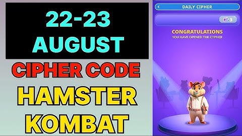 Hamster Kombat Dev Game Daily Cipher 22 & 23 August | Hamster Kombat Daily Cipher Code 22 August 