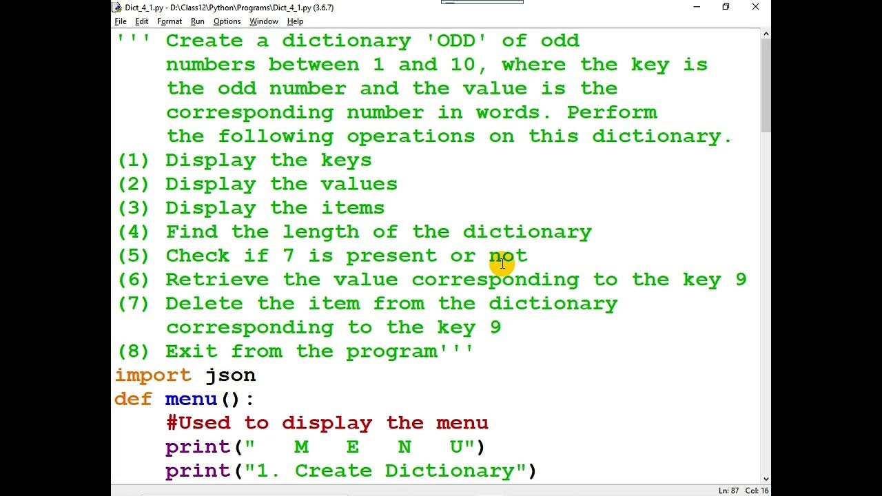 Dictionary: Program on odd and even, Part 4 of 5 - YouTube