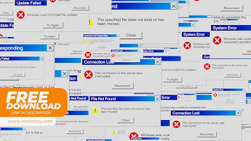 Animation of Computer Windows with Error Messages Popping Up | FREE DOWNLOAD | LINK IN DESCRIPTION
