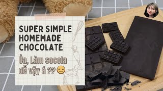 Cách làm Socola chỉ với bột cacao và bơ lạt | Easy homemade chocolate with 2 ingredients