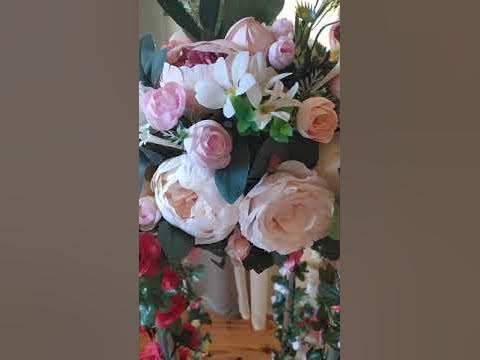 Фотозона из искусственных готовых цветов - YouTube