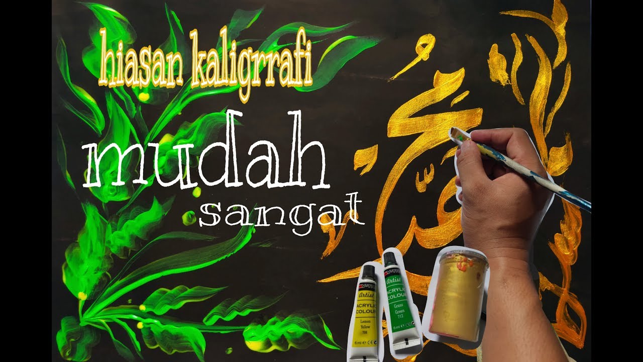 Kaligrafi Muhammad mudah hanya 3 warna - YouTube