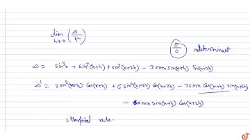 If `Delta = |[sinx,sin(x+h),sin(x+2h)],[sin(x+2h), sinx,sin(x+h)],[sin(x+h),sin(x+2h),sinx]|`