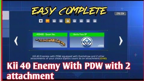 Kill 40 Enemies with PDW equipped with Quickdraw and 2 other attachment In MP Match | Cod season 7
