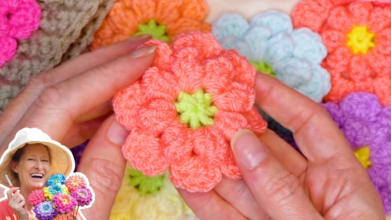 Artificial Handmade Yarn Crochet Flower Handmade Sew-on Applique