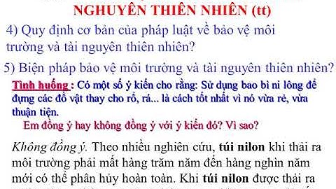 GDCD 7 - Bài 14 Bảo vệ môi trường và tài nguyên thiên nhiên (tt) - Nguyễn Thị Thúy An