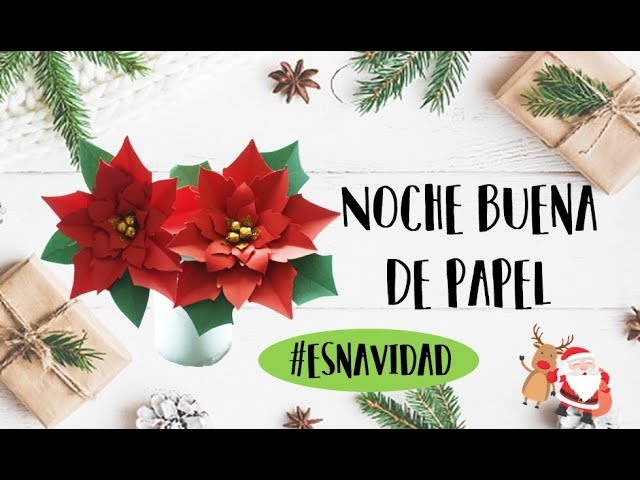 Como hacer flores Navideñas de papel + moldes - Manualidades para navidad  ??⛄| Partypop DIY?| - YouTube