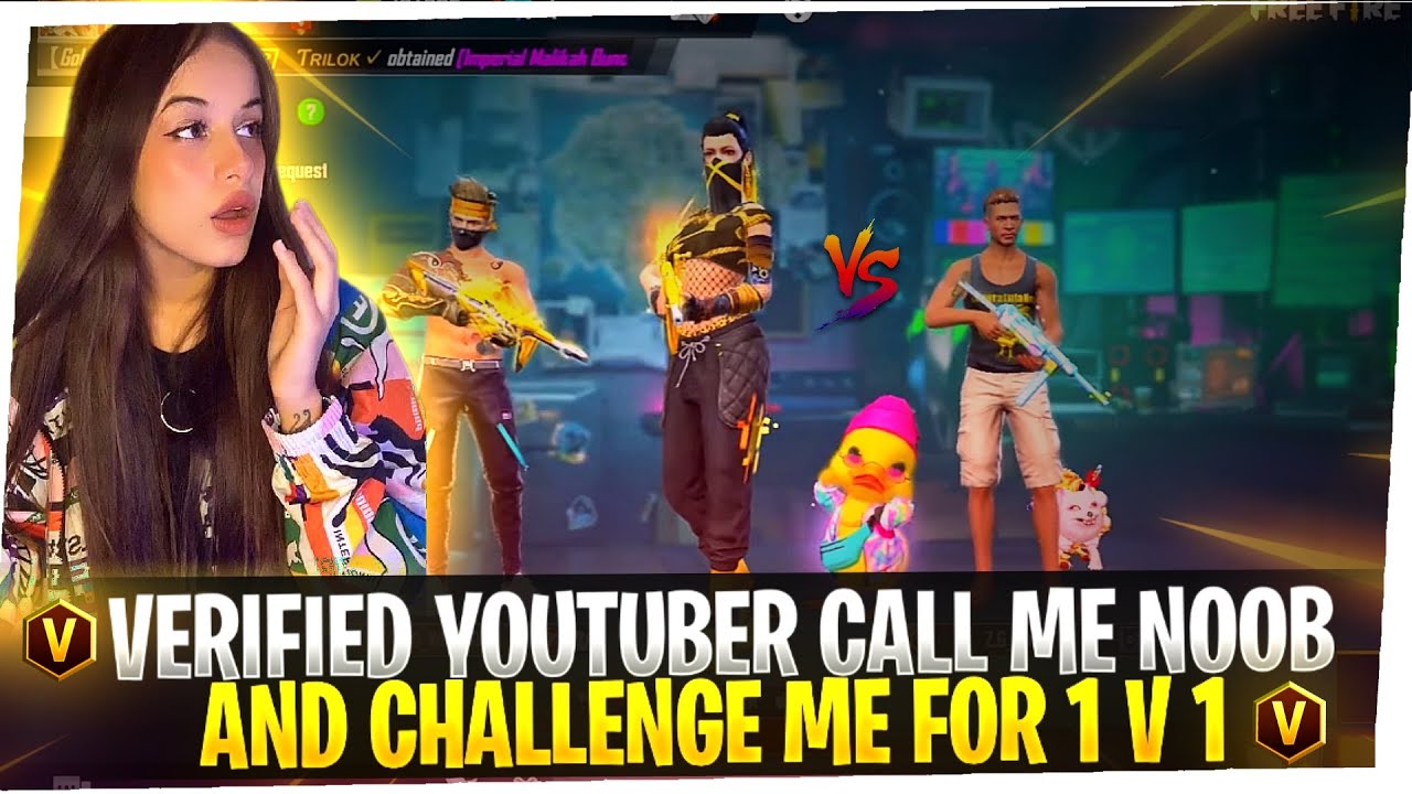 V badge Verified Youtuber Call Me Noob & Challenge Me For 1 v1