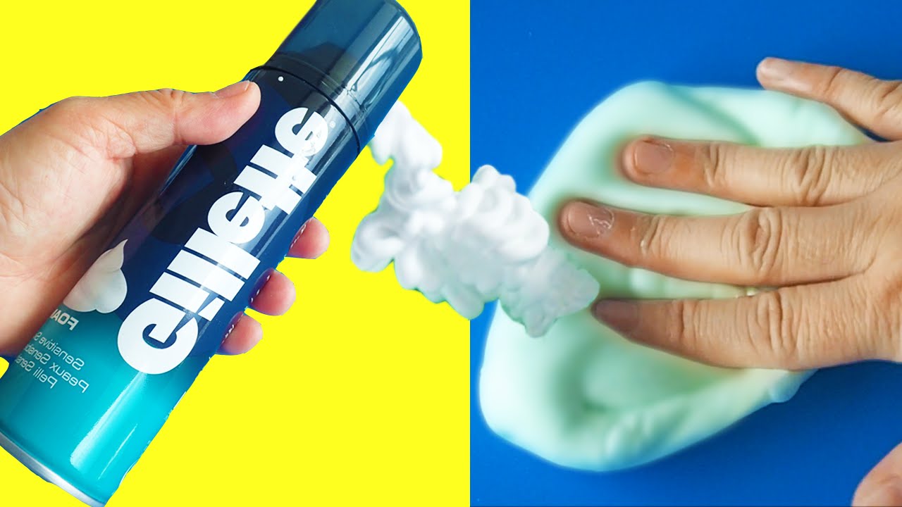 How To Make Fluffy Slime With Shaving Cream No Borax Or Liquid Starch Diy By Bum Bum Surprise Toys