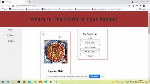 Where in the World is your Recipe? React-Redux App Walkthrough
