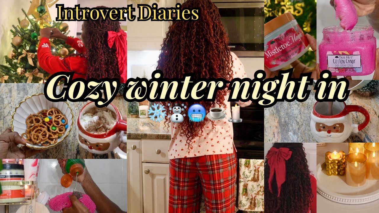 ❄️Cozy winter Self-care Night in|🕯️Cozy shower routine|hot chocolate|Christmas selfcare vibes🌲