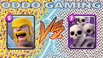 5 BARBARIANS VS SKELETON ARMY - CLASH ROYALE BATTLE #45