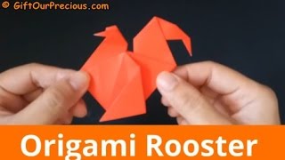 Origami Chicken (Rooster / Cockerel) - Simple and Easy Origami