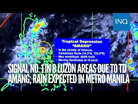 Signal No. 1 in 8 Luzon areas due to TD Amang; rain expected in Metro Manila