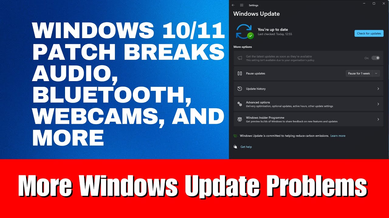 Windows 11 24H2 Patch Breaks Audio, Bluetooth, Webcams, and More - YouTube