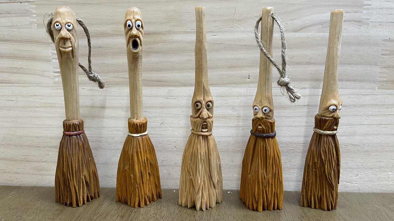 [우드카빙]목각인형 조각하기빗자루 WoodcarvingCarve a Broom YouTube