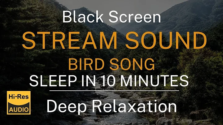 Forest Waterfall Nature Sounds-Black Screen Relaxing Birdsong-Sleep Sound Birds Singing Dark Screen
