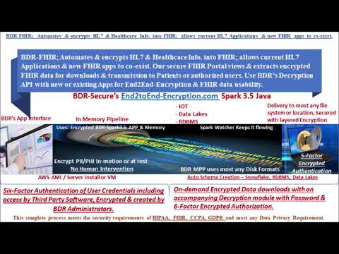 BDR FHIR; Automates & encrypts HL7 & FHIR; allows co existing