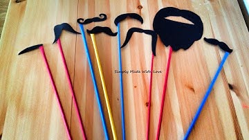 How to make a simple paper Moustache - Tutorial - wedding photo booth props