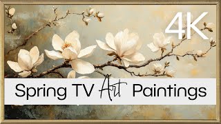 Spring Flowers TV Art Paintings | 2 Hours Art Screensaver for TV | No Music
