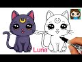 How to Draw Luna the Cat from Sailor Moon